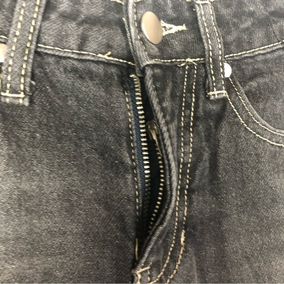 BP Black High Rise Straight Leg Distressed Knee Jeans 24 - Picture 4 of 5